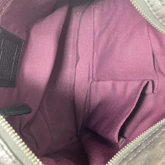 Coach EST 1941 Zoe Hobo Handbag Leather Pewter Silver 11x9x3.5 Metallic - Picture 4 of 14